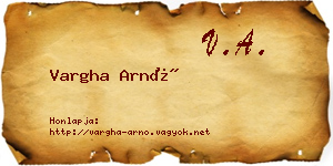 Vargha Arnó névjegykártya